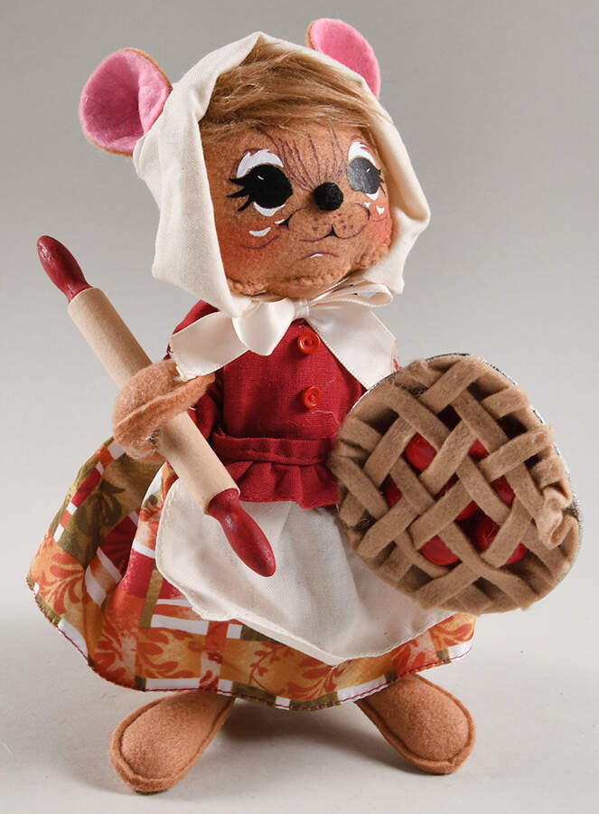 Thanksgiving Mice Cherry Pie Chef Mouse - No Box by Annalee-1