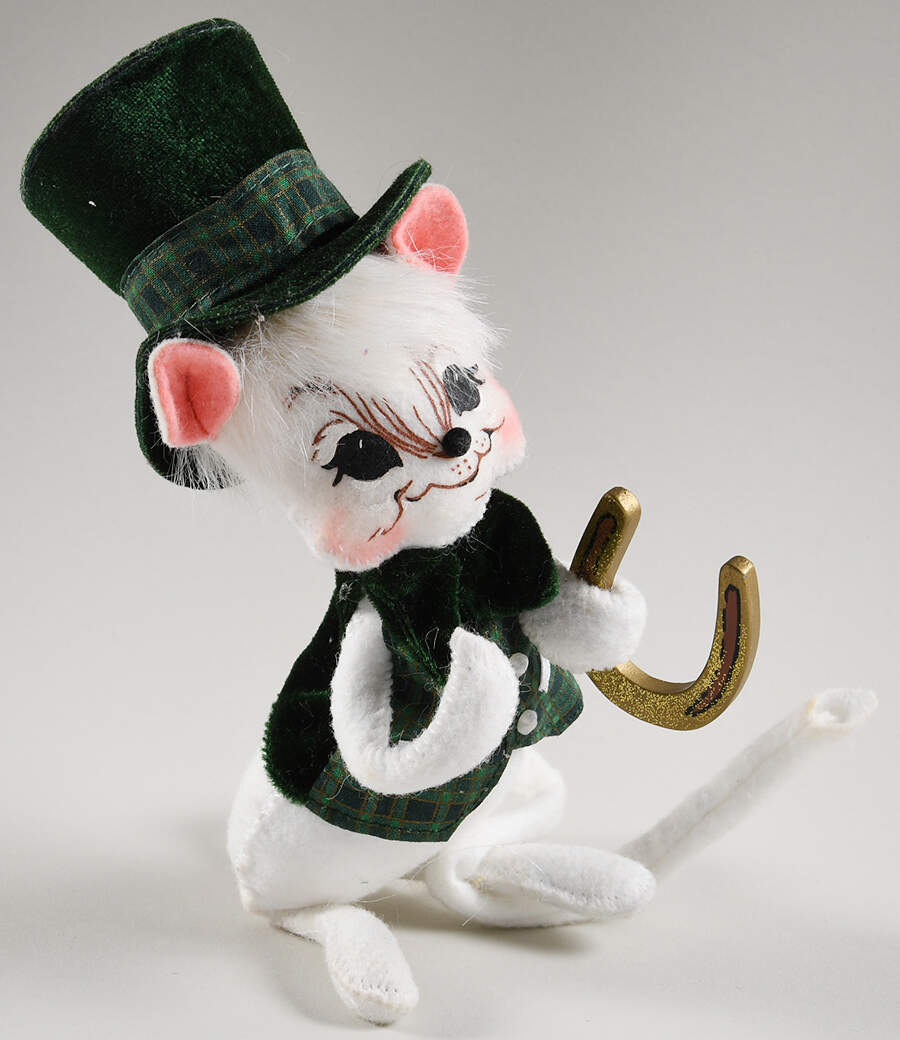 St Patrick's Day Mice Michael O'Mouse With Horseshoe - No Box by Annalee-1