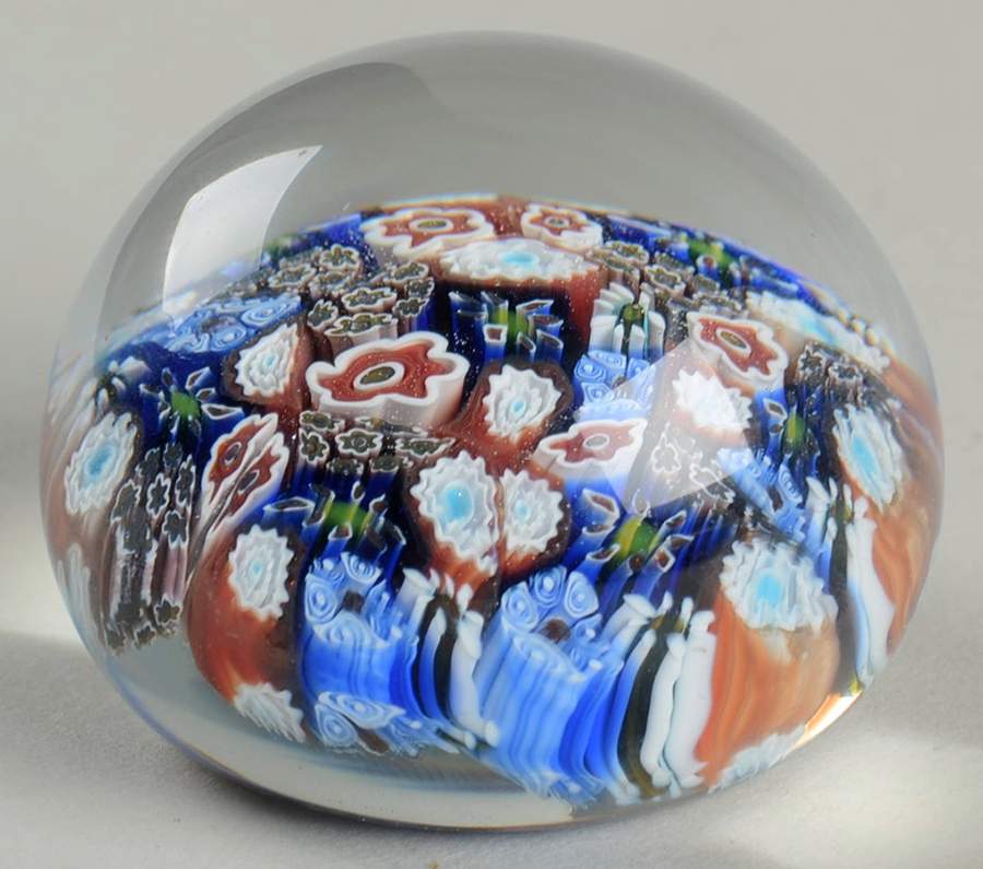 Alt Murano Paperweights Blue Millefiori - No Box by Alt-Murano-1