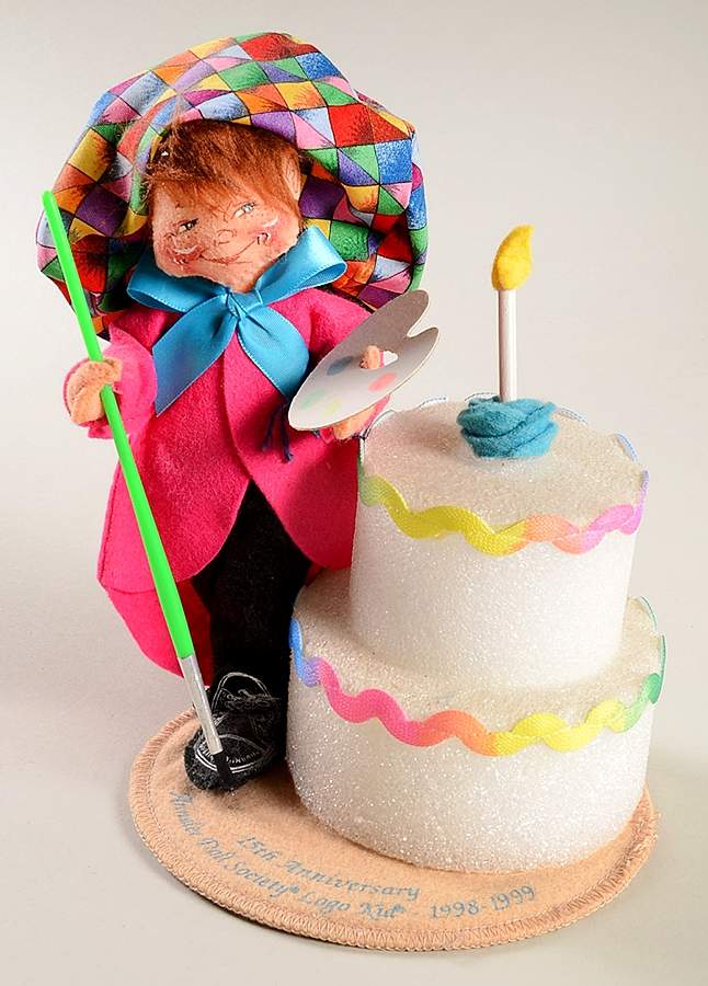 Doll Society Logo Kids Kid With Birthday Cake - No Box by Annalee-1