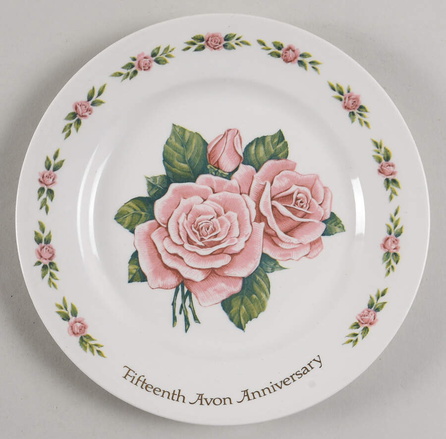 Avon Anniversary Plates Fifteenth Anniversary-Rose - No Box by Avon-1