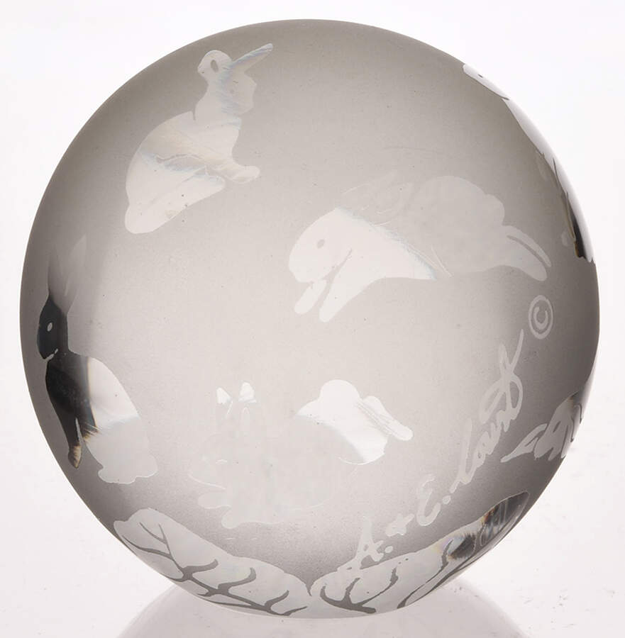 Paperweight Bunny/Cabbage - With Box by Arthur Court-1