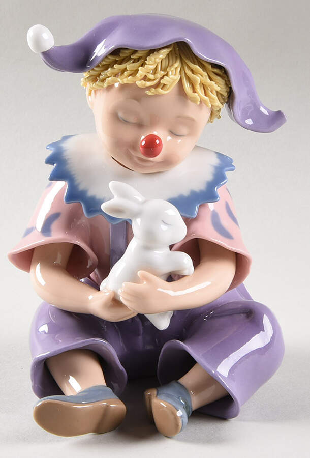 Porcelain Figurines Clown With Bunny - No Box by Appletree Design Inc-1