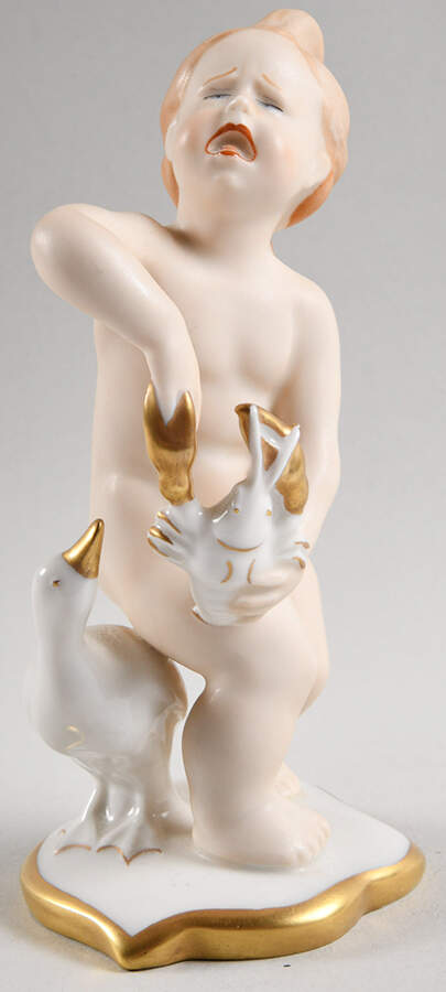 Cherubs Cherub With Lobster And Goose - No Box by Alka-1