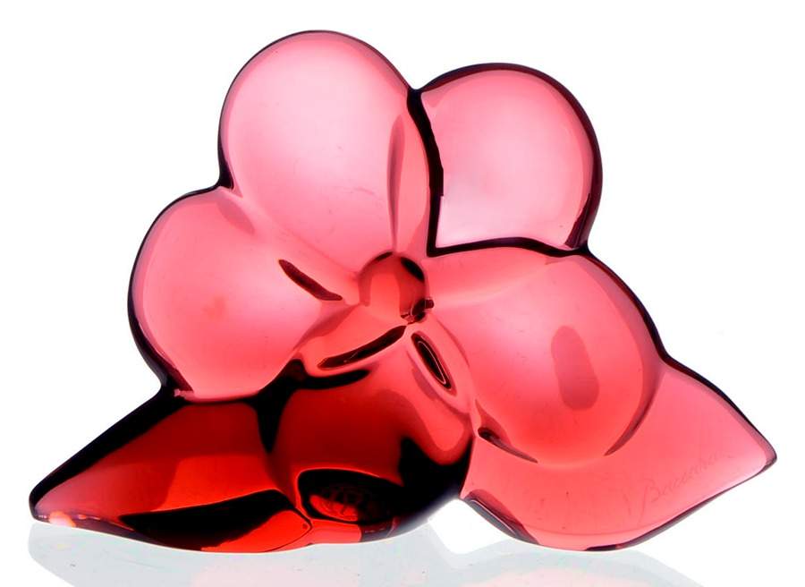 Baccarat Crystal Figurines Pansy-Red - No Box by Baccarat-1