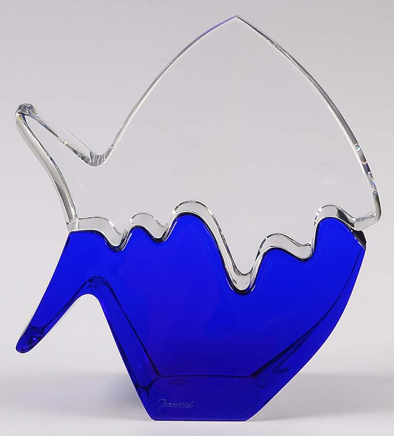 Baccarat Crystal Figurines Two Part Fish - With Box Bx970 by Baccarat-1