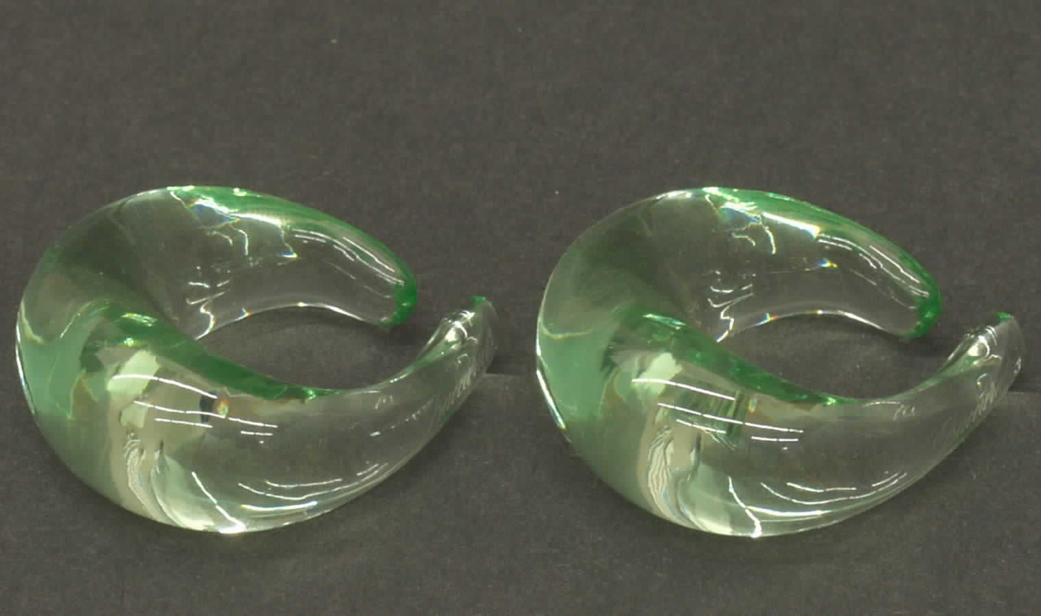 Baccarat Crystal Figurines Earrings-Creole Plain Jade - Boxed by Baccarat-1