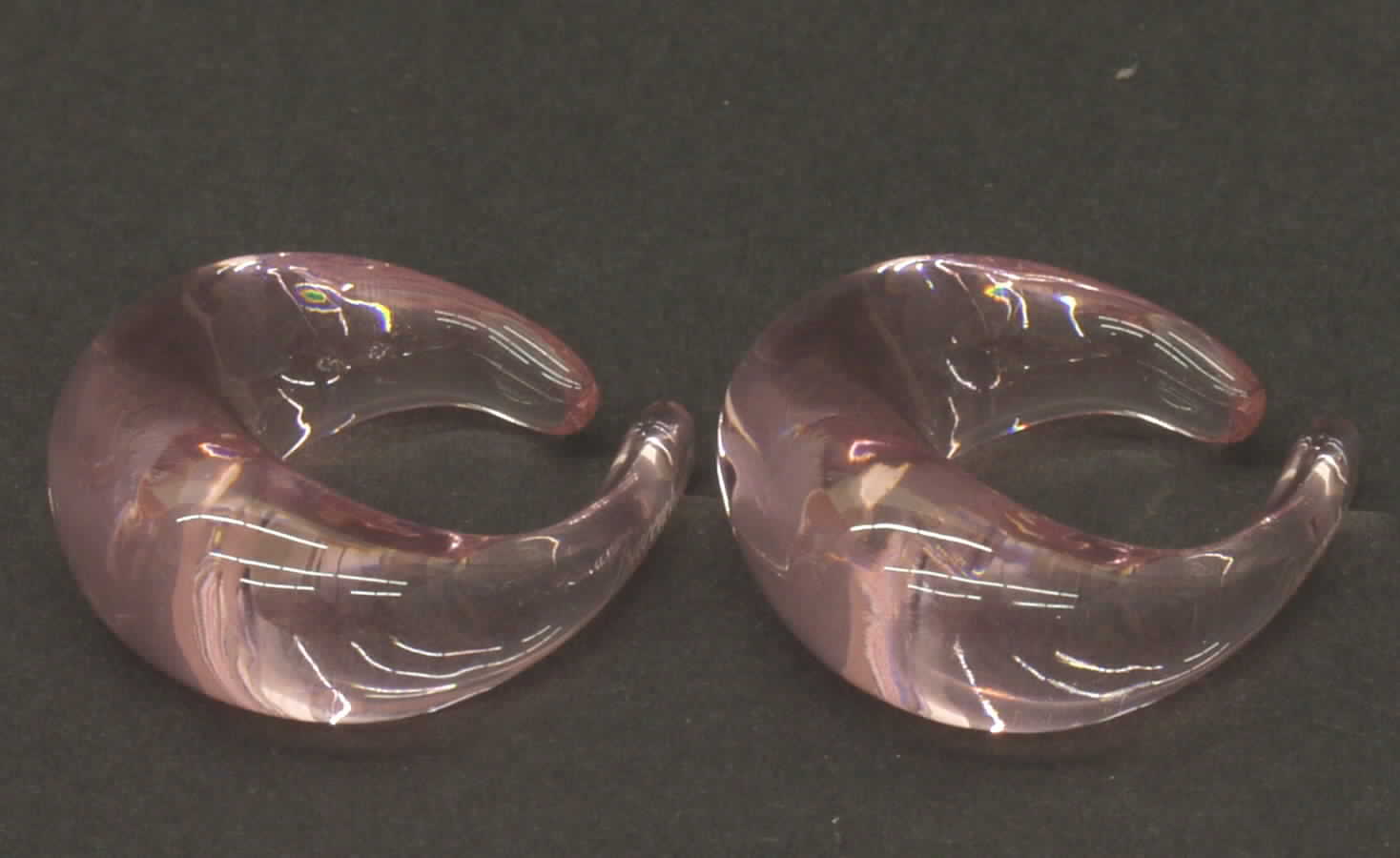 Baccarat Crystal Figurines Earrings-Creole Plain Rose - Boxed by Baccarat-1