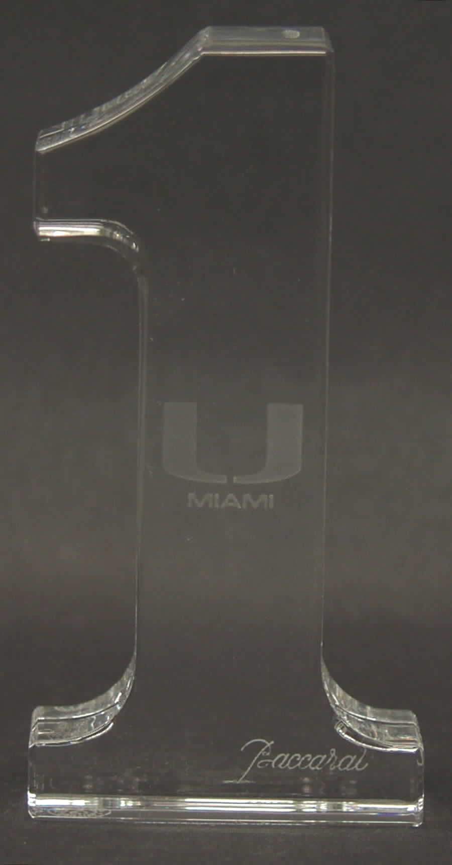 Baccarat Crystal Figurines Number"1"-University Of  Miami  - No Box by Baccarat-1