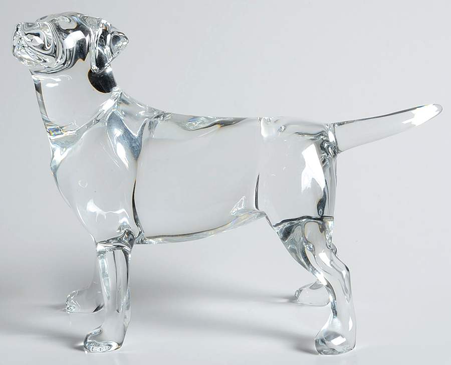 Baccarat Crystal Figurines Labrador-Clear-Dog-Standing-Head Up - With Box Bx939 by Baccarat-1