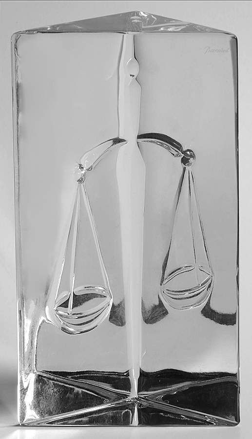 Baccarat Crystal Figurines Scales Of Justice - With Box Bx951 by Baccarat-1