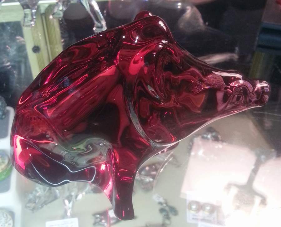 Baccarat Crystal Figurines Wild Boar-Red - Nb956, No Box by Baccarat-1
