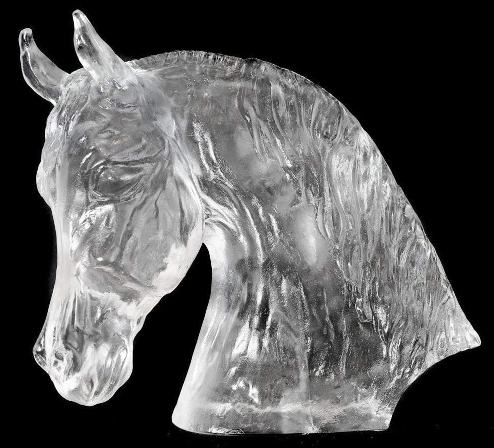Baccarat Crystal Figurines Large Horse's Head-Tauni De Lesseps - Nb964, No Box by Baccarat-1