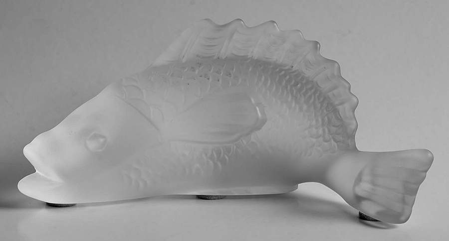 Baccarat Crystal Figurines Fish-Caprille-Frosted  -W-5" - Boxed by Baccarat-1