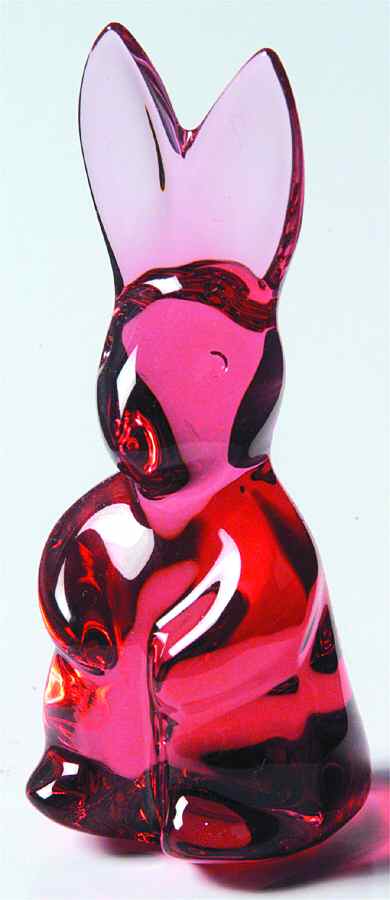 Baccarat Crystal Figurines Rabbit Spinning-Pink - With Box Bx319 by Baccarat-1