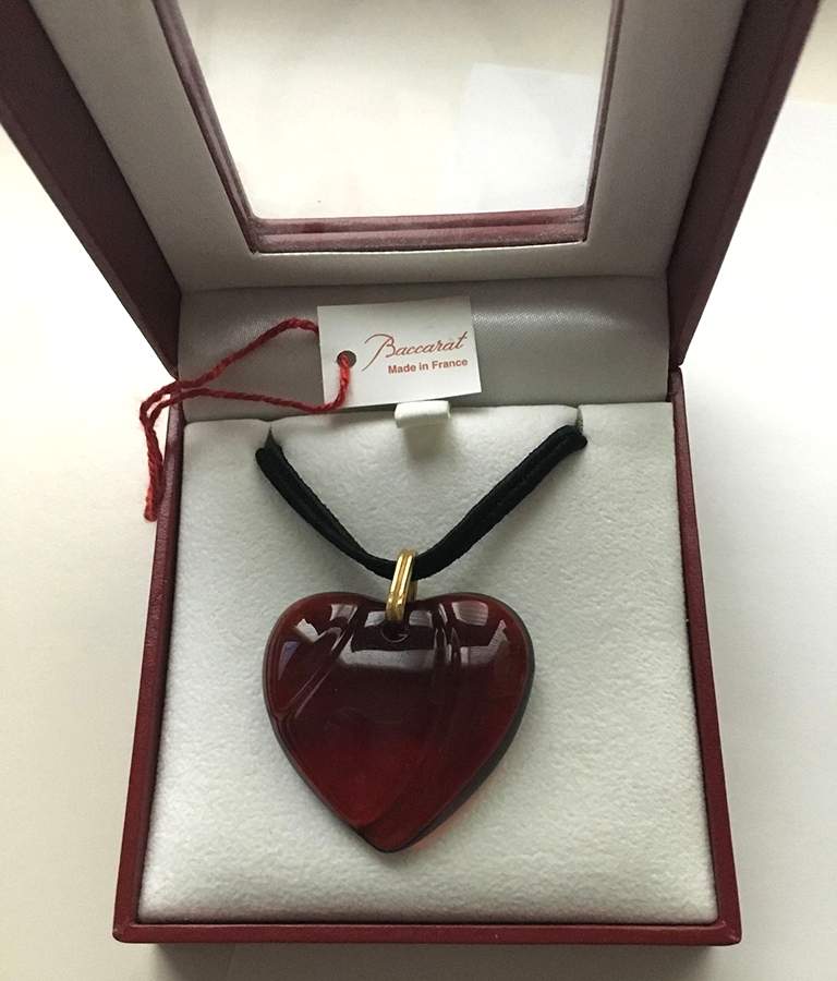 Crystal Pendants Heart Pendant - Red - No Box by Baccarat-1