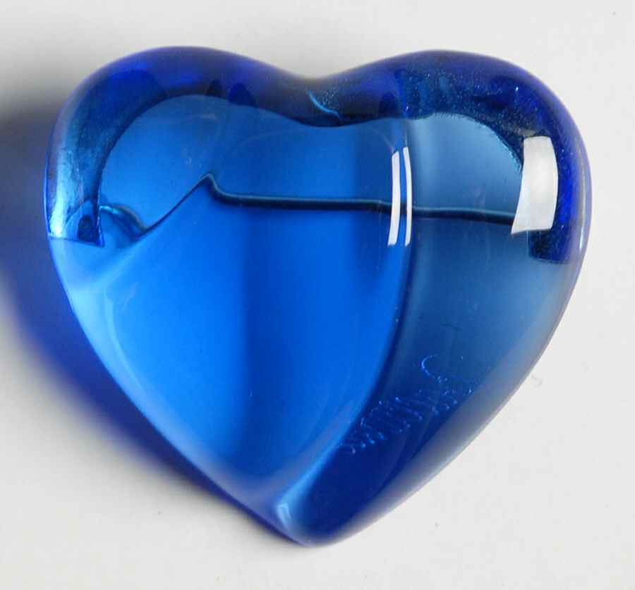 Baccarat Crystal Figurines Heart Brooch-Sapphire - Boxed by Baccarat-1