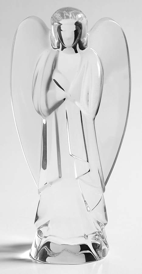 Baccarat Nativity Figurines Angel-Arms Folded-Frosted Wings - No Box by Baccarat-1