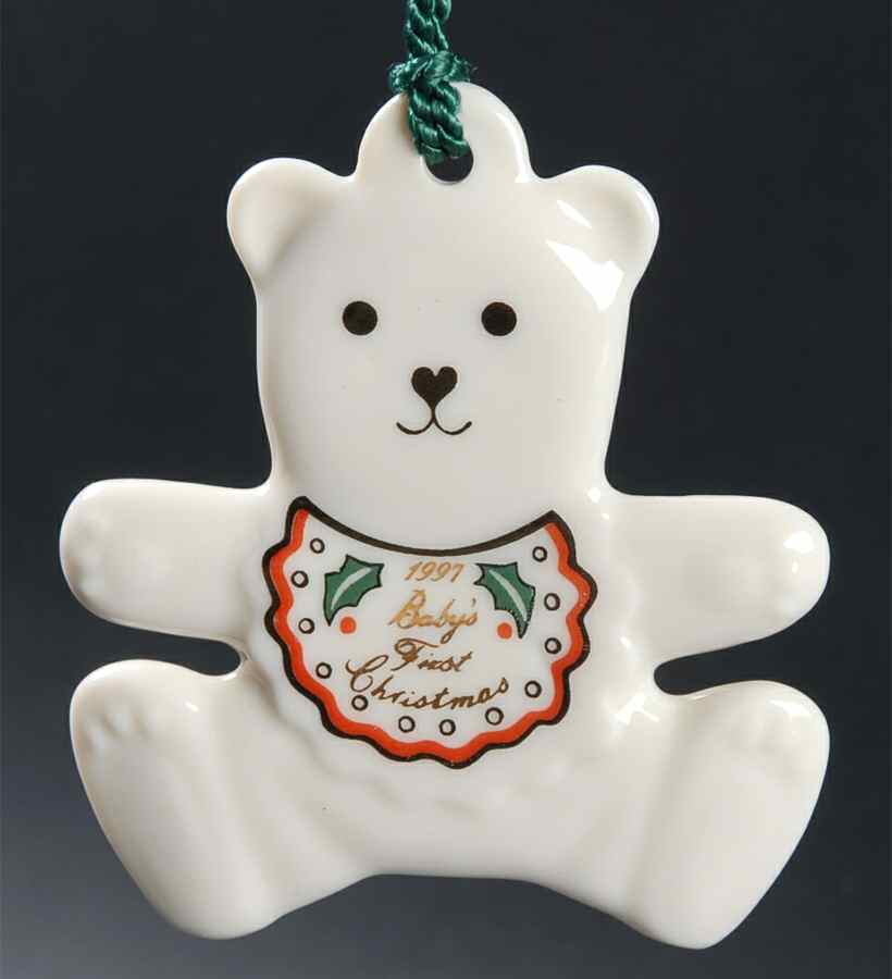Babys 1st Christmas Bear - No Box by Belleek Pottery (Ireland)-1