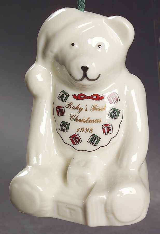 Babys 1st Christmas Bear-Bell - Boxed by Belleek Pottery (Ireland)-1