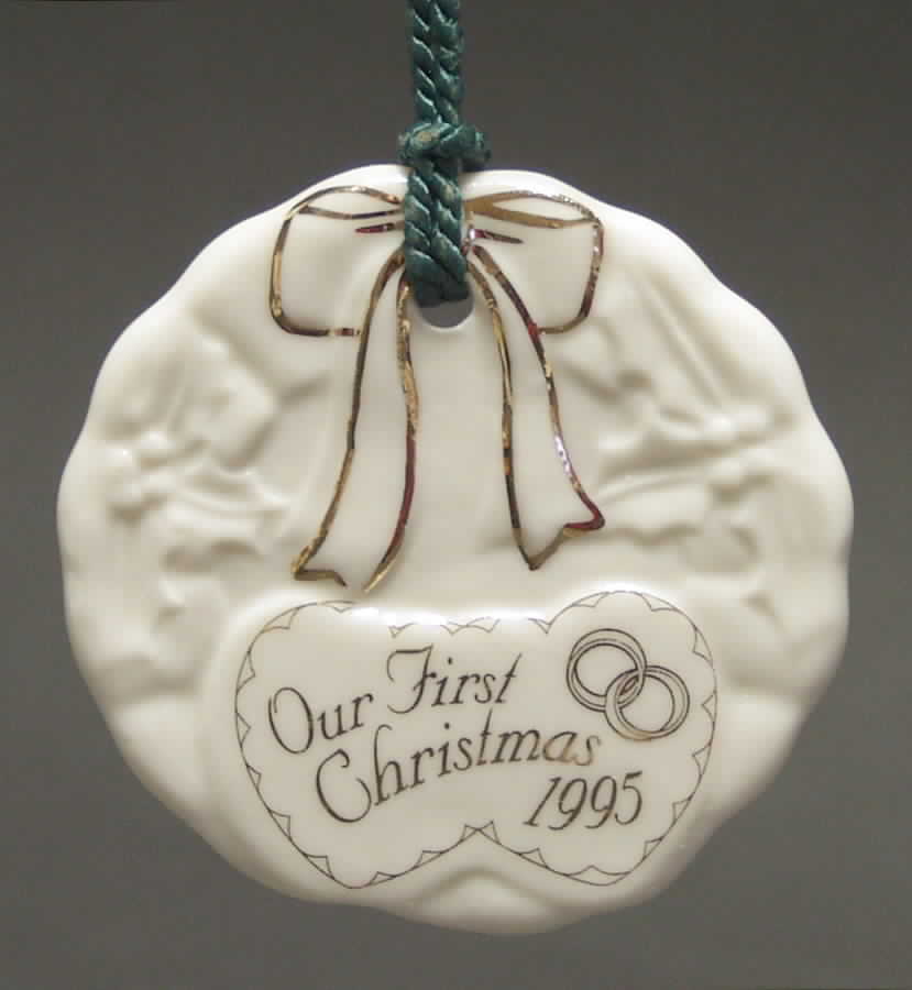 Our 1st Christmas 1995-Wreath - No Box by Belleek Pottery (Ireland)-1