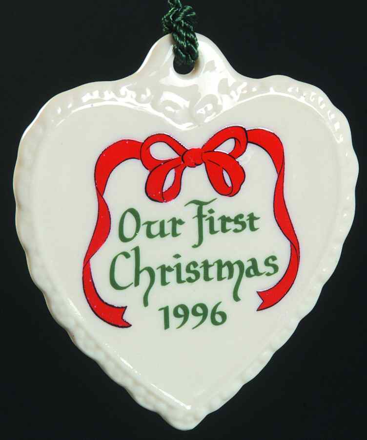 Our 1st Christmas 1996-Heart - No Box by Belleek Pottery (Ireland)-1