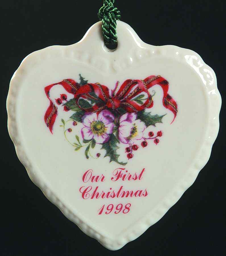 Our 1st Christmas 1998-Heart - Boxed by Belleek Pottery (Ireland)-1