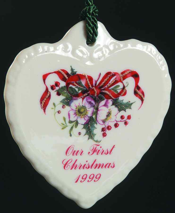 Our 1st Christmas 1999-Heart - Boxed by Belleek Pottery (Ireland)-1