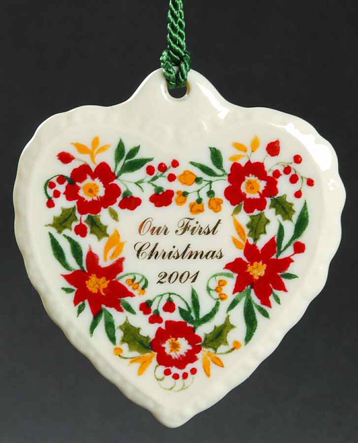 Our 1st Christmas 2001-Heart - Boxed by Belleek Pottery (Ireland)-1
