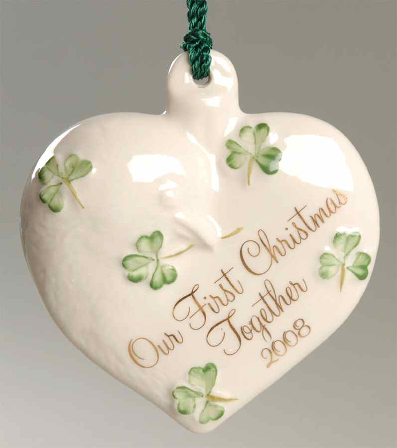 Our 1st Christmas 2008-Heart - Boxed by Belleek Pottery (Ireland)-1
