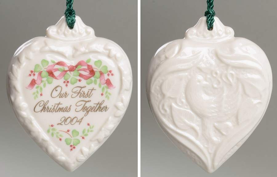 Our 1st Christmas 2004-Heart - No Box by Belleek Pottery (Ireland)-1