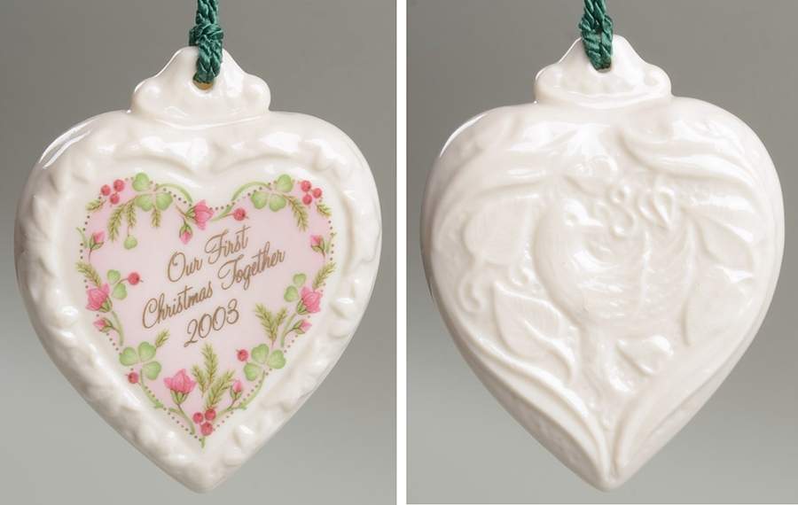 Our 1st Christmas 2003-Heart - Boxed by Belleek Pottery (Ireland)-1