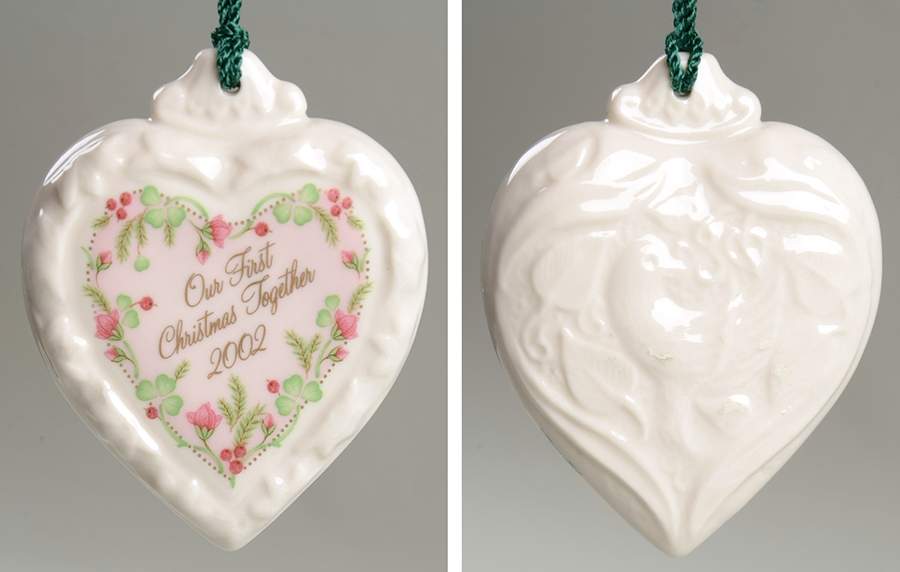 Our 1st Christmas 2002-Heart - No Box by Belleek Pottery (Ireland)-1