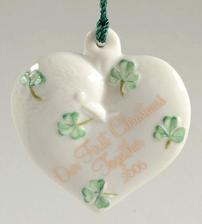 Our 1st Christmas 2006-Heart - With Box by Belleek Pottery (Ireland)-1
