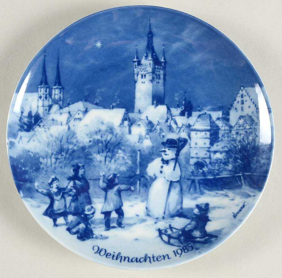 German Christmas Plates Christmas In Bad Wimpfen-German - Boxed by Berlin Design-1