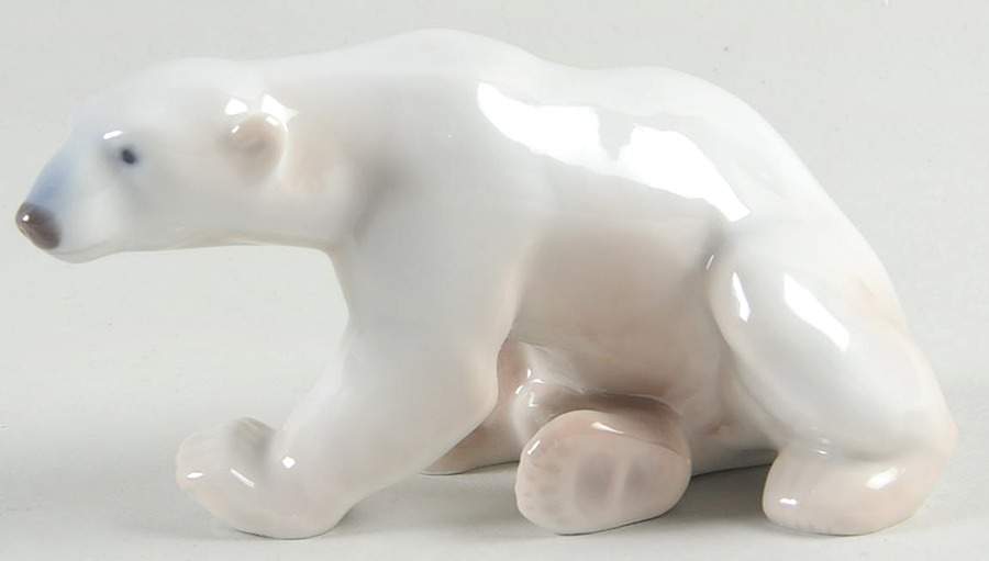 Animals-Wildlife Polar Bear Sitting - No Box by Bing & Grondahl-1