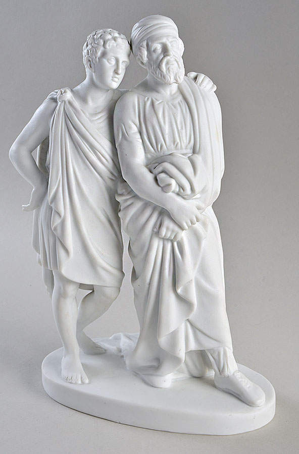 Adults with Children Two Men Looking-Bisque - No Box by Bing & Grondahl-1