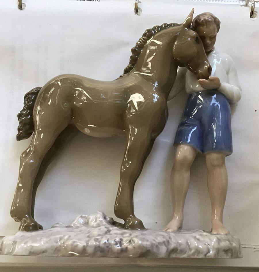 Children with Animals Boy With Foal - No Box by Bing & Grondahl-1