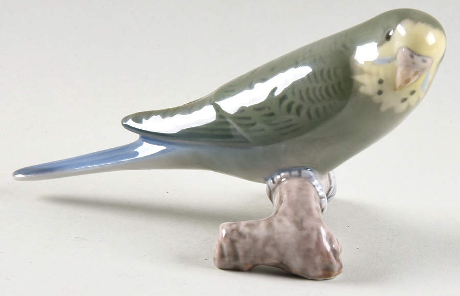 Birds Budgerigar-Green - No Box by Bing & Grondahl-1