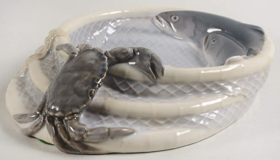 Bing & Grondahl Giftware Fish Pair & Crab Tray - No Box by Bing & Grondahl-1