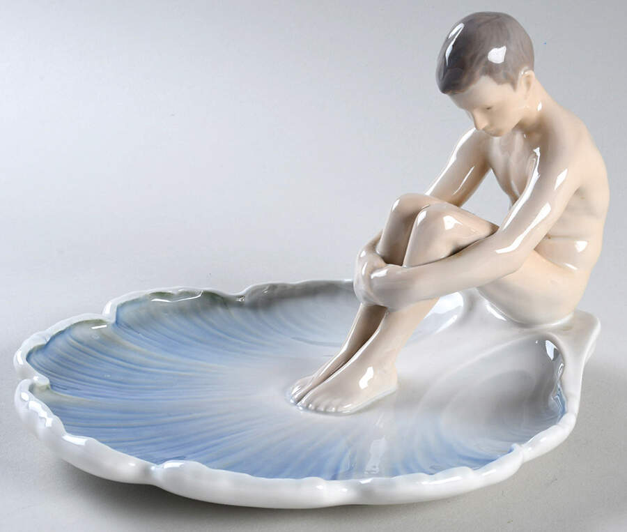 Bing & Grondahl Giftware Boy Naked On Tray - No Box by Bing & Grondahl-1