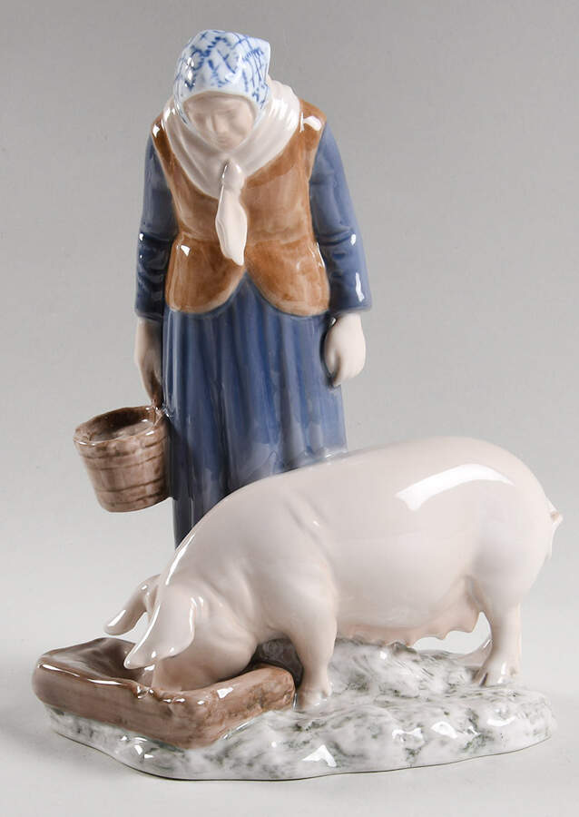 Occupations Woman With Pig - No Box 42 by Bing & Grondahl-1