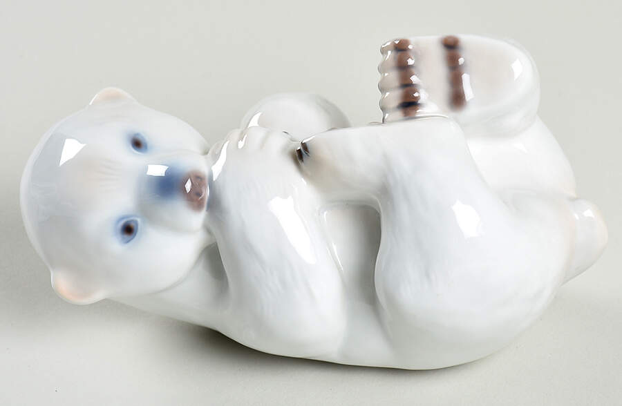 Animals-Wildlife Polar Bear Cub Lying On Back - No Box by Bing & Grondahl-1