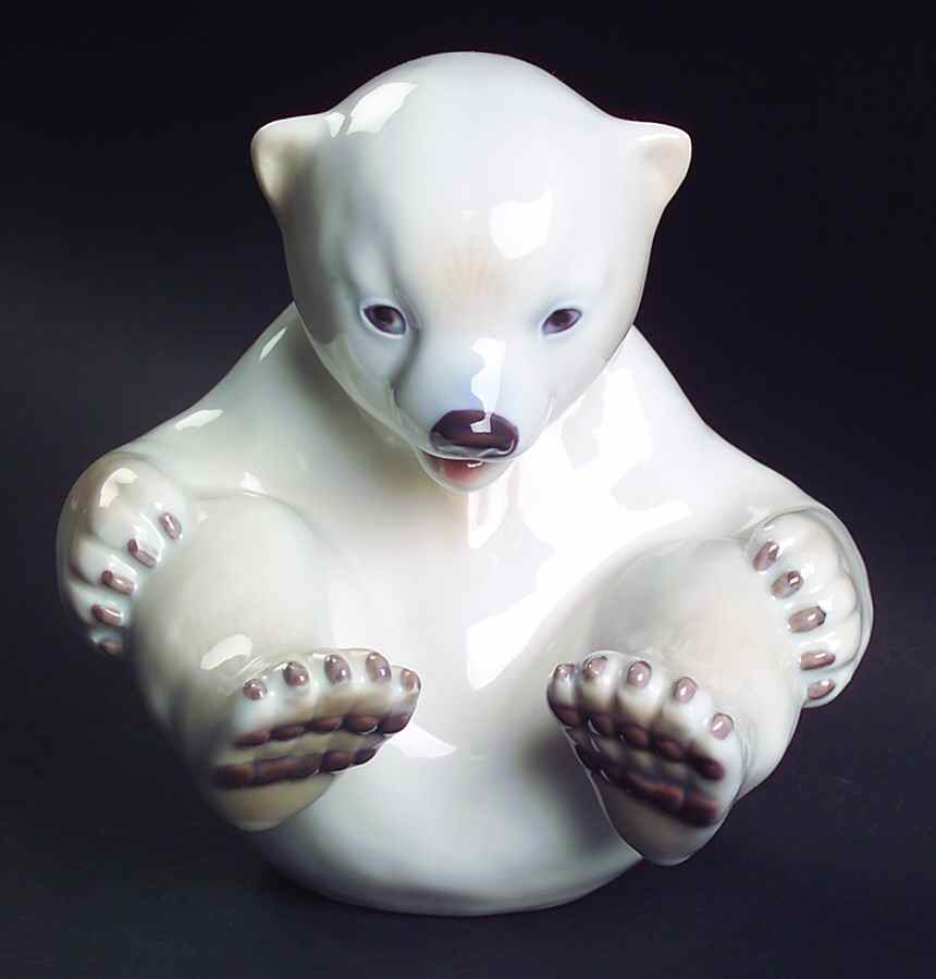 Animals-Wildlife Polar Bear Cub Feet Up - No Box by Bing & Grondahl-1