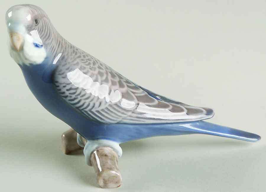 Birds Budgerigar-Blue - No Box by Bing & Grondahl-1