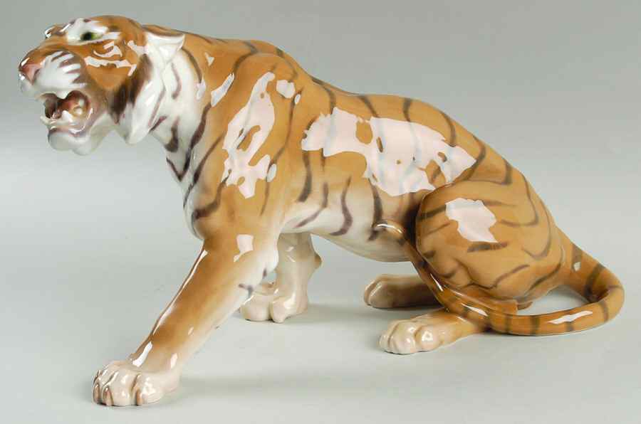 Animals-Wildlife Tiger Snarling - No Box by Bing & Grondahl-1