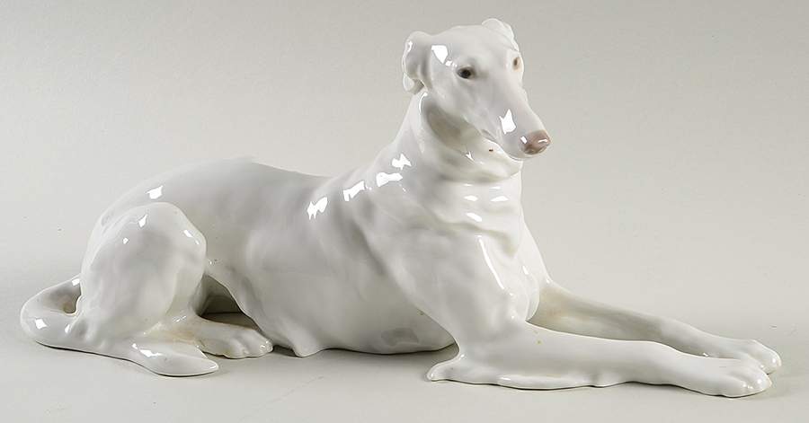 Dogs Borzoi Lying - No Box by Bing & Grondahl-1