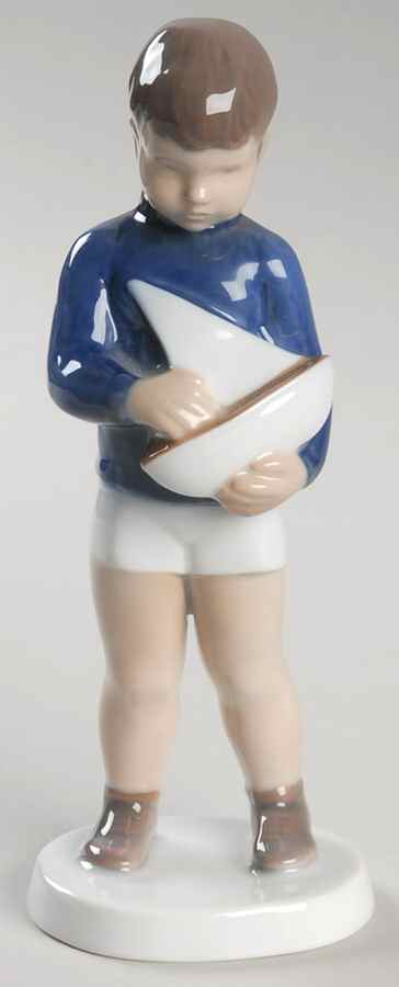 Children Boy With Sailing Boat - No Box by Bing & Grondahl-1