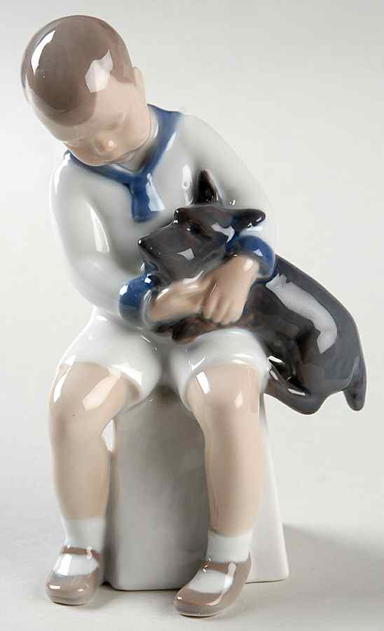Children with Animals Boy With Scottie - No Box by Bing & Grondahl-1