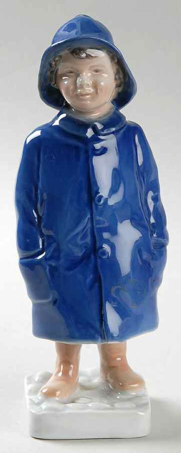 Children Boy With Raincoat - No Box by Bing & Grondahl-1